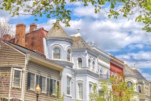 Beautiful Washington, DC luxury row homes located in Capitol Hill with view of trees